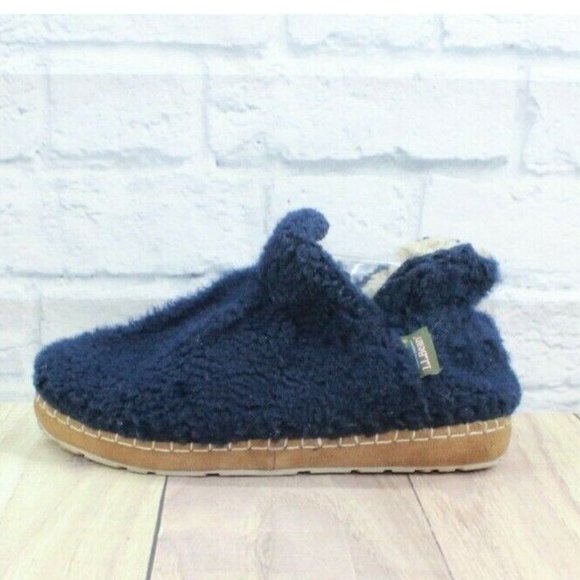 L.L. Bean Shoes - LL Bean Blue Pile Fleece Cozy Slipper Booties Size 9 M